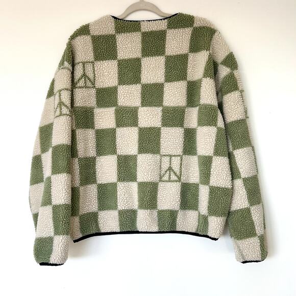 Saturdays New York City Green and White Checkered Cardigan - Picture 4 of 13